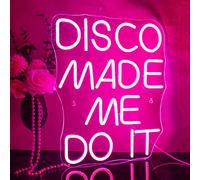 Looklight DISCO MADE ME DO IT Enseigne au néon Rose LED Enseigne au néon Lettre Disco Enseigne Néon pour décoration murale Disco Néon pour mariage fête d'anniversaire chambre à coucher bar club