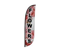 LookOurWay Drapeau à plumes - Bannière publicitaire de 3,7 m de haut pour la promotion des entreprises et des événements - Drapeau uniquement - Fleurs (10M1200150)