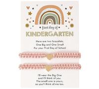 Lookray Bracelets pour premier jour de maternelle, bracelets pour maman et moi, accessoires de bijoux pour la rentrée scolaire, rose nude