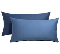 LOOKS by Wolfgang Joop Lot de 2 taies d'oreiller en satin, 70 x 50 cm (bleu)