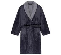 LOOKS BY WOLFGANG JOOP Peignoir, Taille XL - Peignoir femme en éponge, robe de chambre anthracite à col châle, mélange de coton de qualité supérieure