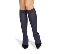 looksy Chaussettes hautes pour femme - Bande anti-pression - 60 deniers - Taille unique - Chaudes - Bottes longues opaques, Marine, taille unique