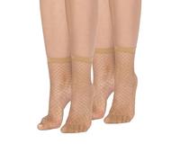 looksy Chaussettes résille noires avec nœuds pour femme Taille unique, Elena Visone Lot de 2 paires, Taille unique