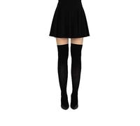 looksy Femmes Cuisse Épaisse Hautes Chaussettes Pull à Motifs Décontracté Sexy Tricoté Style Cosplay Femmes Bas Chaudes Longues Bottes Douces Filles Jambières Parigina, noir, taille unique