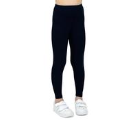 looksy Leggings en Coton Bleu Marine pour Filles Longueur Cheville Doux et Respirants Idéals pour École Danse Sport et Quotidien, 9 Ans (134 cm)