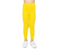 looksy Leggings en Coton Jaune pour Filles Longueur Cheville Doux et Respirants Idéals pour École Danse Sport et Quotidien, 9 Ans (134 cm)