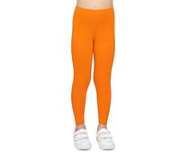 looksy Leggings en Coton Orange pour Filles Longueur Cheville Doux et Respirants Idéals pour École Danse Sport et Quotidien, 9 Ans (134 cm)