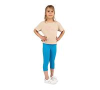 looksy Leggings pour Filles-Pantalons d'été Capri 19 Couleurs, Non Transparent, Confortable, à Porter au Quotidien, Tissu en Coton Doux et Respirant, Turquoise 3 Ans (98 cm)