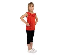 looksy Leggings pour Filles-Pantalons d'été Capri 19 Couleurs, Non Transparent, Confortable, à Porter au Quotidien, Tissu en Coton Doux et Respirant, Noir 9 Ans (134 cm)