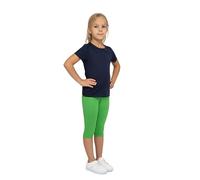 looksy Leggings pour Filles-Pantalons d'été Capri 19 Couleurs, Non Transparent, Confortable, à Porter au Quotidien, Tissu en Coton Doux et Respirant, Vert 4 Ans (104 cm)