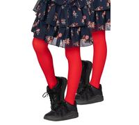 looksy Lot de 2 paires de collants opaques solides 40 deniers en microfibre douce pour enfants, pour la danse, l'école, le ballet - Fabriqués en Italie, rouge, 5-6 ans