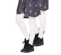 looksy Lot de 2 paires de collants opaques solides 40 deniers en microfibre douce pour enfants, pour la danse, l'école, le ballet - Fabriqués en Italie, blanc, 5-6 ans