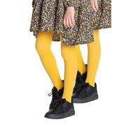 looksy Lot de 2 paires de collants opaques solides 40 deniers en microfibre douce pour enfants, pour la danse, l'école, le ballet - Fabriqués en Italie, Jaune, 11-12 ans