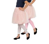 looksy Lot de 2 paires de collants sans pied pour fille Longueur 7/8 Pantalon indispensable au quotidien Choix Uni Activewear pour enfants École Danse Ballet Tailles 3 à 12 ans, Nero/Rose, 98-104