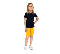 looksy Short de Cyclisme pour Filles - Couleurs Classiques Unies et Vives Taille élastique Tissu en Coton Confortable et Respirant Durable et Facile à Porter, Jaune 10 Ans (140 cm)