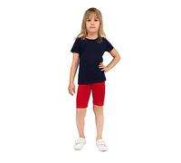 looksy Short de Cyclisme pour Filles - Couleurs Classiques Unies et Vives Taille élastique Tissu en Coton Confortable et Respirant Durable et Facile à Porter, Rouge 13 Ans (158 cm)