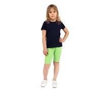 looksy Short de Cyclisme pour Filles - Couleurs Classiques Unies et Vives Taille élastique Tissu en Coton Confortable et Respirant Durable et Facile à Porter, Citron Vert 4 Ans (104 cm)