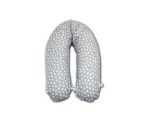 LOOLAY® - Coussin d'allaitement 2 côtés - En Minky/coton - XXL - Super doux - Coussin de positionnement, pour dormir sur le côté - Avec housse - 170 cm - Petits cœurs gris/Minky gris