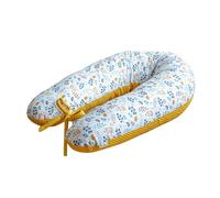 LOOLAY Coussin de grossesse - Coussin d'allaitement 170 cm - Coussin de positionnement latéral 100% coton - avec housse amovible - Coussin ergonomique pour la grossesse pour dormir (Motif moutarde