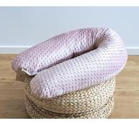 LOOLAY Coussin de Grossesse - Coussin d'allaitement 170 cm - Coussin pour Sommeil latéral 100% Minky - avec Housse Amovible - Coussin Ergonomique de Grossesse pour Dormir (Puderosa)