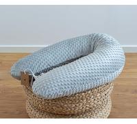 LOOLAY Coussin de Grossesse - Coussin d'allaitement 190 cm - Coussin pour Sommeil latéral 100% Minky - avec Housse Amovible - Coussin Ergonomique de Grossesse pour Dormir (Gris argenté)