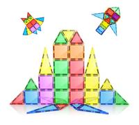 Loolinn | Construction Magnetique Enfant comme Cadeau (dès 3 Ans) - Sûr pour Les Enfants, Renforcé par des Rivets, 100% Non Toxique - Tuiles de Construction Magnétiques Créatif