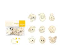 LOOLIPO - AIMANTS EN BOIS - NOËL - 9 magnets - 4 x 6 cm - Supports à personnaliser - Supports en bois - Loisir créatif - Activité manuelle - L970004
