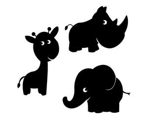 LOOLIPO - ARDOISES ADHÉSIVES GÉANTES - LA SAVANE - 3 stickers-Girafe 51 x 80cm - Rhinno 80 x 56cm - Eléphant 80 x 55cm - Matières à travailler - Ardoises - Loisir créatif - Activité manuelle - L950070