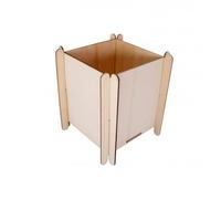 LOOLIPO - CACHE-POTS À CONSTRUIRE EN BOIS - 1 cache-pot - 10 x 10 x 12 cm - Supports à personnaliser - Supports en bois - Loisir créatif - Activité manuelle - L310080