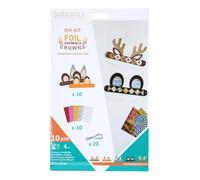 LOOLIPO - COURONNES À MÉTALLISER - FOIL ANIMALS CROWNS - 2x5 couronnes adhésives+20 fils élastiques + 10 feuilles métallisées - 15x27,5cm - Kits créatifs - Loisir créatif - Activité manuelle - L621921