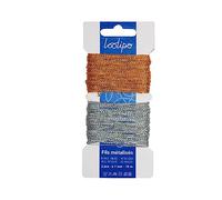 LOOLIPO - FILS MÉTALLISES - OR ET ARGENT - 2 fils - ø 1 mm - 2 x 10 m - 20 m - Mercerie créative - Pelotes & fils - Loisir créatif - Activité manuelle - L799070