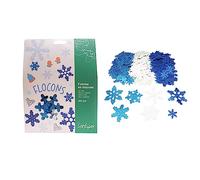 LOOLIPO - FORMES EN MOUSSE PAILLETÉE - FLOCONS DE NEIGE - 240 formes - ø 2,5 - 6 cm - Gommettes - Loisir créatif - Activité manuelle - L833976