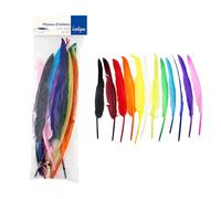 Lot de 12 Plumes d'Indiens - Dimensions 35cm - 12 Couleurs - Sodertex - L785012