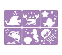 LOOLIPO - POCHOIRS - À LA MER - 6 pochoirs - 14 x 14 cm - Pochoirs, tampons & encreurs - Pochoirs - Loisir créatif - Activité manuelle - L730008