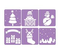 Pack de 6 Pochoirs en Plastique Incassable 5mm - Thème Vive Le Vent - Dim 14x14cm - Violet - Sodertex -L730006