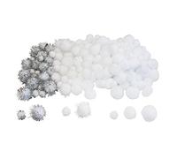 LOOLIPO - POMPONS - BLANCS - 200 pompons - ø 1,5 - 3 cm - Matériels créatifs - Pompons - Loisir créatif - Activité manuelle - L790030