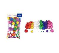 LOOLIPO - POMPONS - MÉTALLISÉS - 200 pompons - ø 1,5 - 3,5 cm - Matériels créatifs - Pompons - Loisir créatif - Activité manuelle - L791918