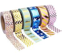 LOOLIPO - RUBANS ADHÉSIFS - GOLDEN - 6 rouleaux - 15 mm x 10 m - 60 m - Matériels créatifs - Rouleaux adhésifs - Loisir créatif - Activité manuelle - L920000