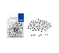 LOOLIPO - YEUX MOBILES ADHÉSIFS - OVALES NOIRS - 100 yeux - ø 1 - 1,5 cm - Matériels créatifs - Yeux mobiles - Loisir créatif - Activité manuelle - L773915