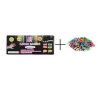 LOOM BANDS - KIT COMPLET DE 600 ELASTIQUES + 2 SACHETS DE 200 ELASTIQUES (COLORIS SELON ARRIVAGE)