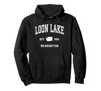 Loon Lake Washington WA Design Sportif Vintage Sweat à Capuche