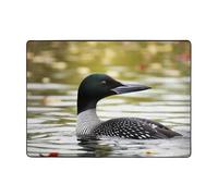 Loon Nature - Tapis en flanelle avec imprimé oiseau - 203,2 x 147,3 cm - Tapis de sol doux en mousse à mémoire de forme qui ne perd pas ses poils - Tapis chaud et silencieux pour chambre à coucher