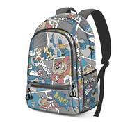 Warner Bros. Sac à dos 'Looney Tunes Batman Tunes-Fan Fight 2.0 ' bleu clair / jaune clair / gris clair / canneberge, Taille One Size