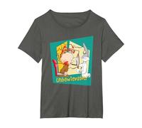 Looney Tunes Bugs and Elmer Unbewievable T-Shirt, Femme Grandes Tailles, Asphalte, 1X