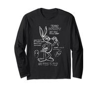 Looney Tunes Bugs Bunny Drawing Instruction Line Art Dark Manche Longue