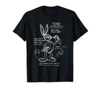 Looney Tunes Bugs Bunny Drawing Instruction Line Art Dark T-Shirt