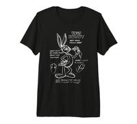 Looney Tunes Bugs Bunny Drawing Instruction Line Art Dark T-Shirt Haut de Gamme