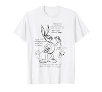 Looney Tunes Bugs Bunny Drawing Instruction Line Art Light T-Shirt