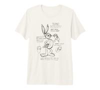 Looney Tunes Bugs Bunny Drawing Instruction Line Art Light T-Shirt Haut de Gamme