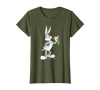 Looney Tunes Bugs Bunny Mange Une Carotte T-Shirt, Femme, Olive, L